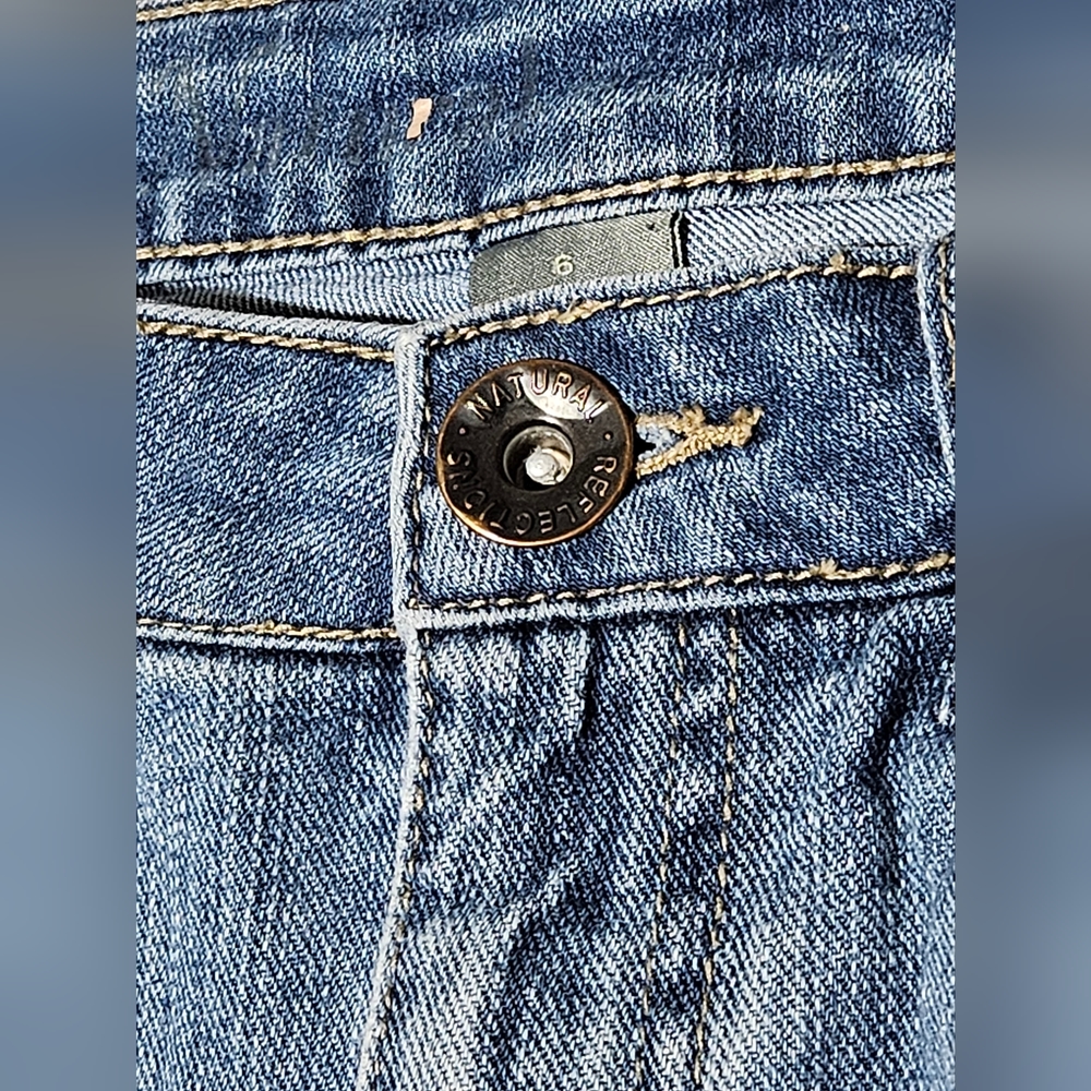 Plaid Patch Distressed Bootcut Jeans - image 6